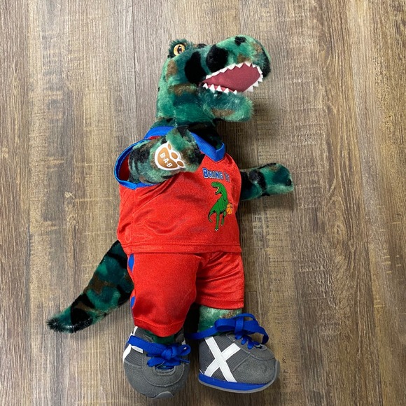 Build a Bear Dinosaur Basketball Player Outfit Red Jersey Shorts Shoes - Picture 2 of 16